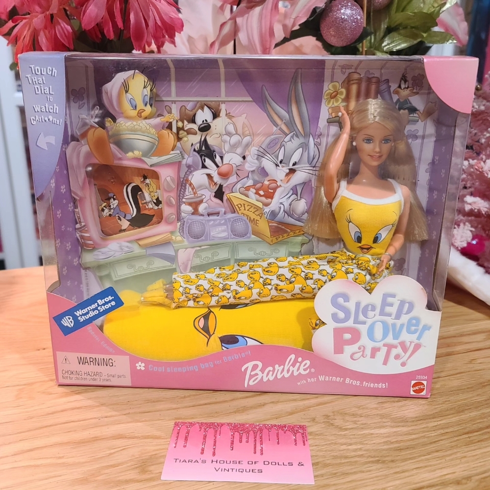 NEW! 1999 SLEEP OVER PARTY TWEETY BIRD BARBIE!